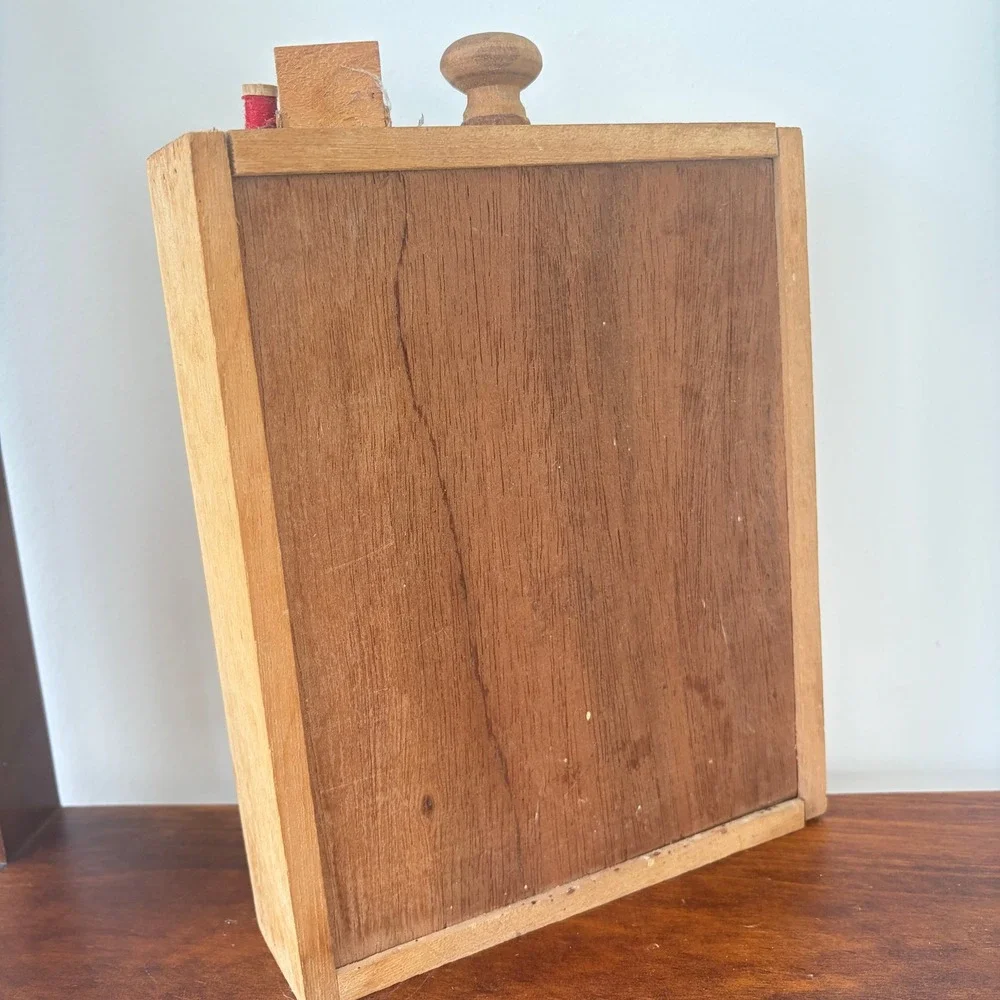 Vintage Wooden Shadow Box Miniature Country Kitchen Diorama Wall Hanging 8.5x7in